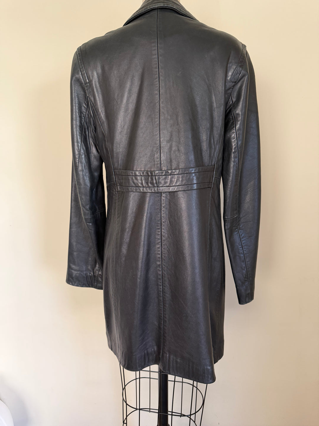 Vintage Calvin Klein Black 100% Leather Jacket Minimalist Y2K 90s