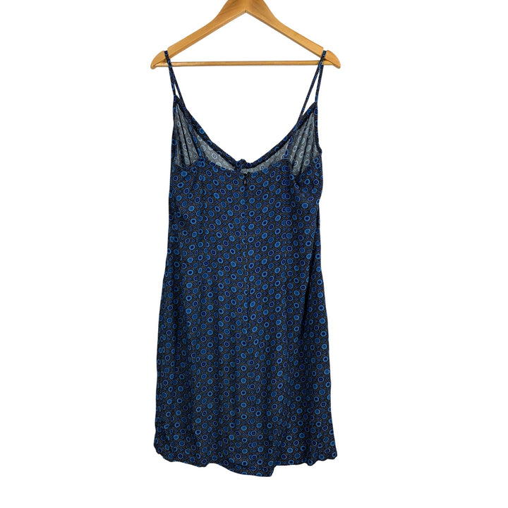 Xhilaration Blue & Black Sleeveless Slip Dress Large
