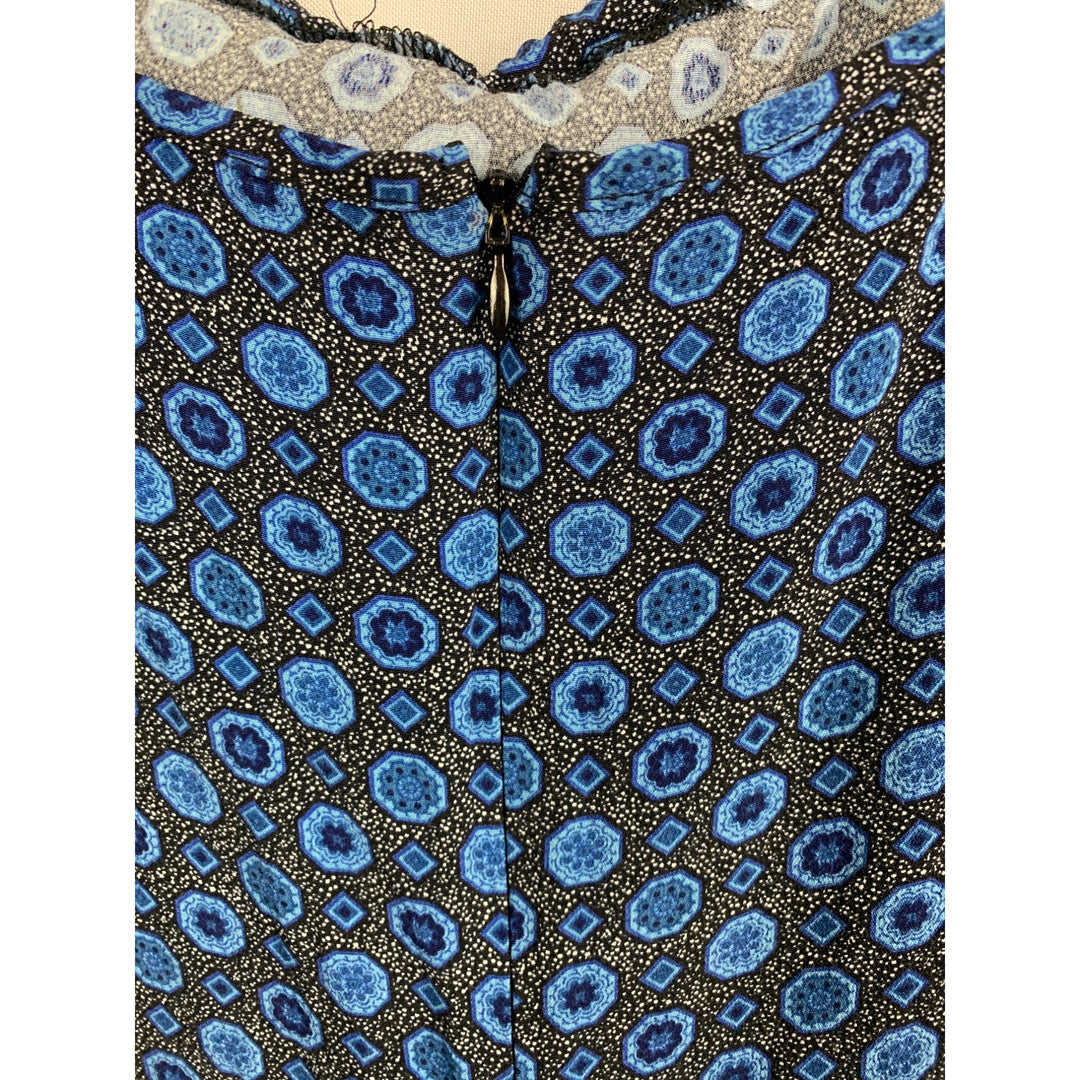 Xhilaration Blue & Black Sleeveless Slip Dress Large