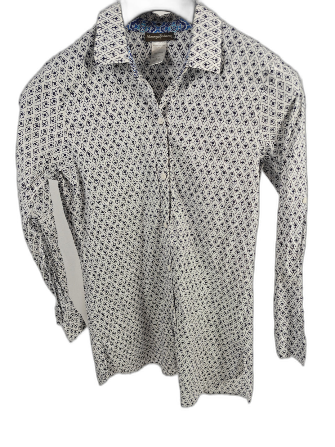 Mens Tommy Bahama Button Down Shirt White Black Size M
