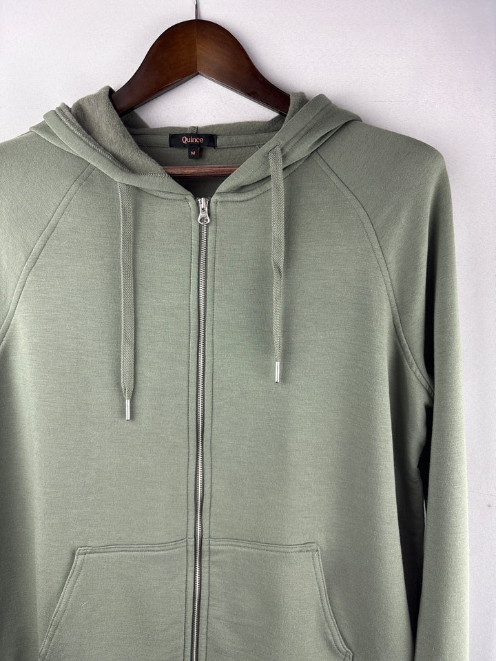 Women’s Quince Medium Olive Green Zip Hoodie