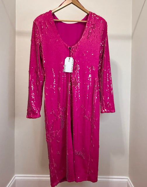 Dress the Population Natalie Sequin Dress – Hot Pink Size XL NWT