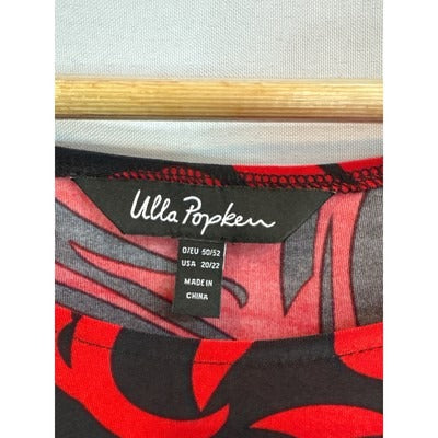 Women’s Ulla Popken Size 20/22 Red and Black Patterned Maxi Dress