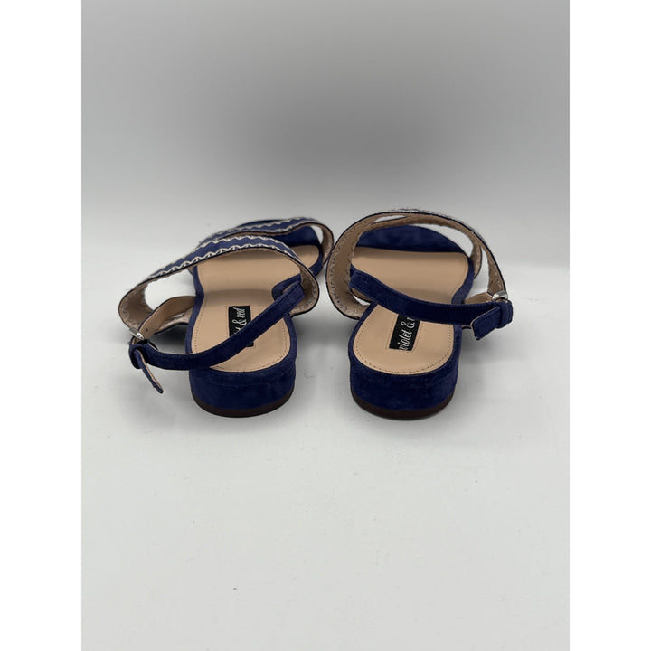Violet & Red Blue Suede Zig-Zag Strap Sandals For Women