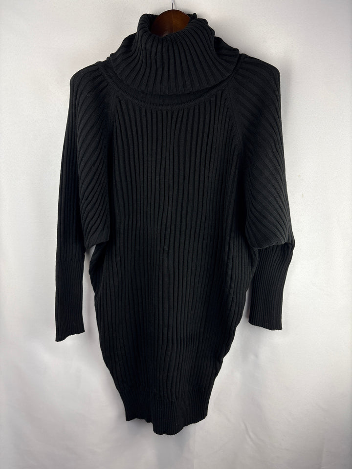 Women’s Elegant Unique Glamor Fashion XL Black Turtleneck