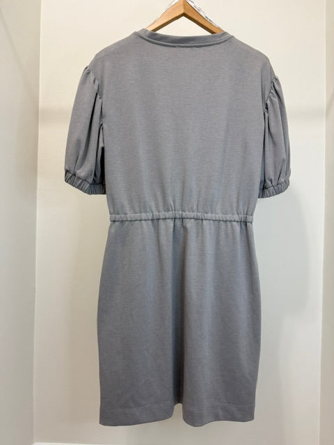 Calvin Klein Short‑Sleeve V‑Neck Gray Dress Sz12