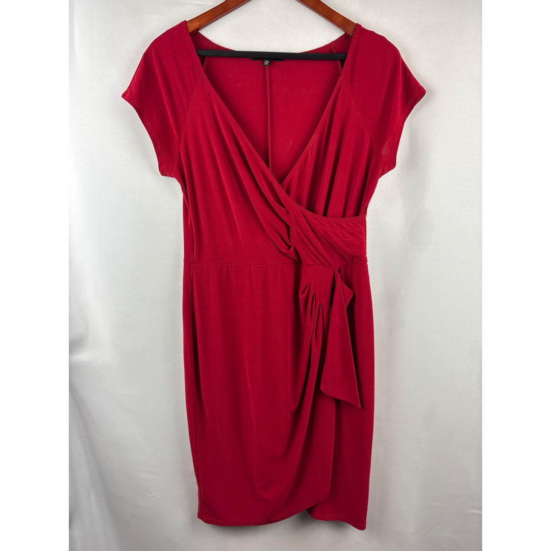 Tiana B. Red V-Neck Draped Dress PS