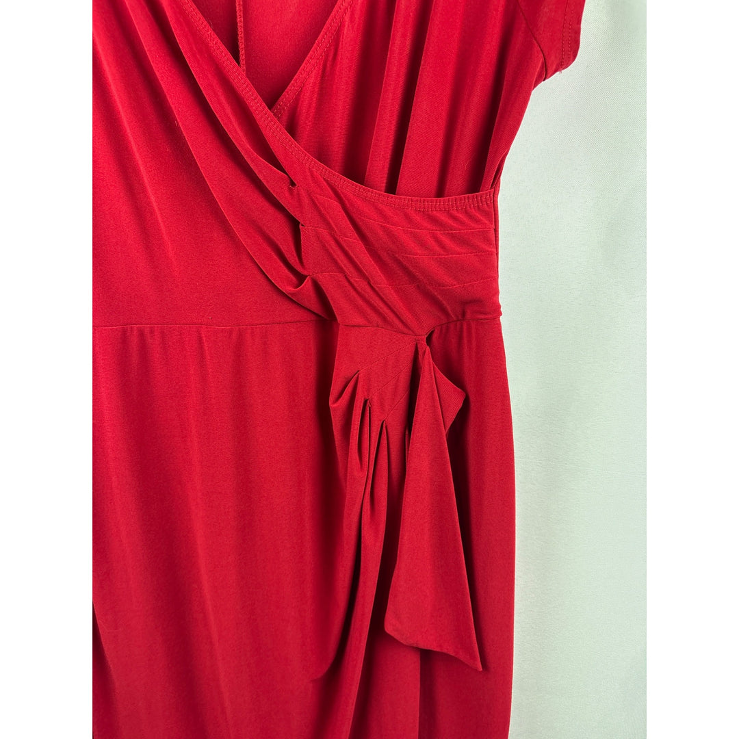 Tiana B. Red V-Neck Draped Dress PS