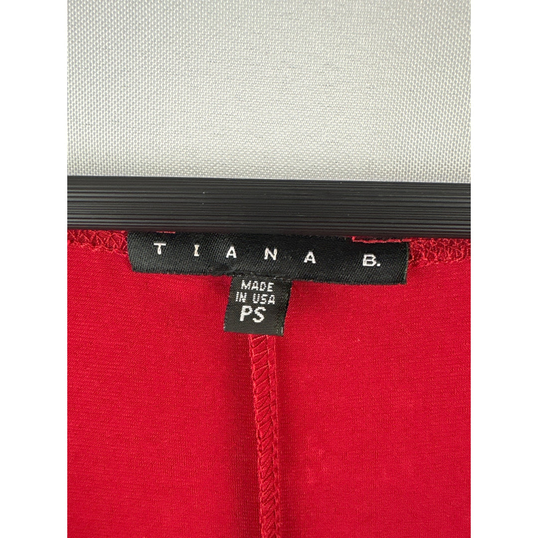 Tiana B. Red V-Neck Draped Dress PS