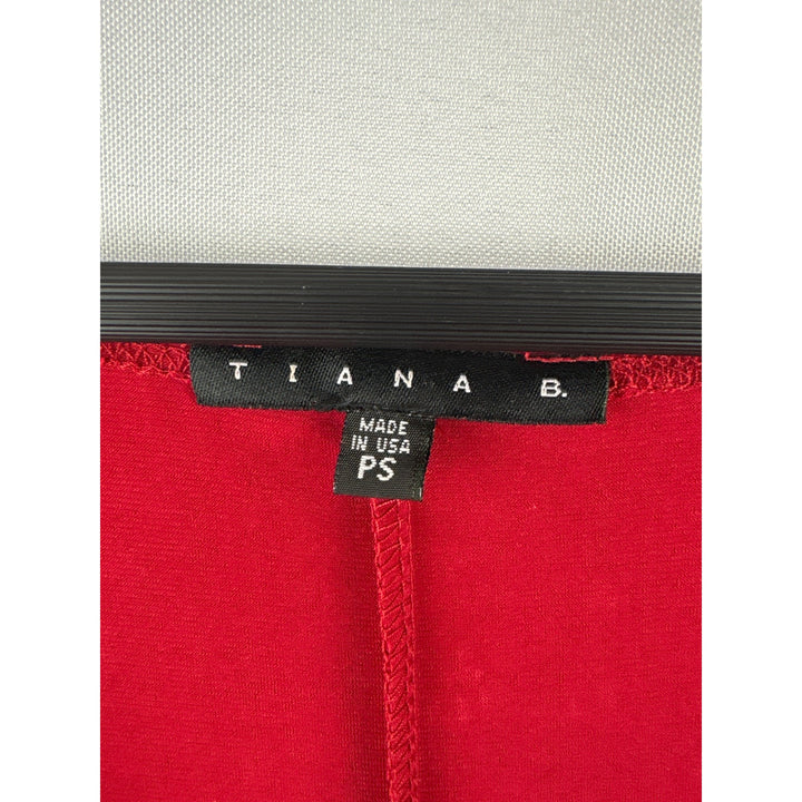 Tiana B. Red V-Neck Draped Dress PS