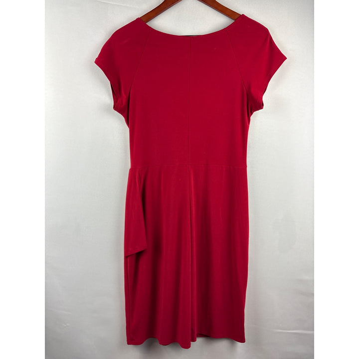 Tiana B. Red V-Neck Draped Dress PS