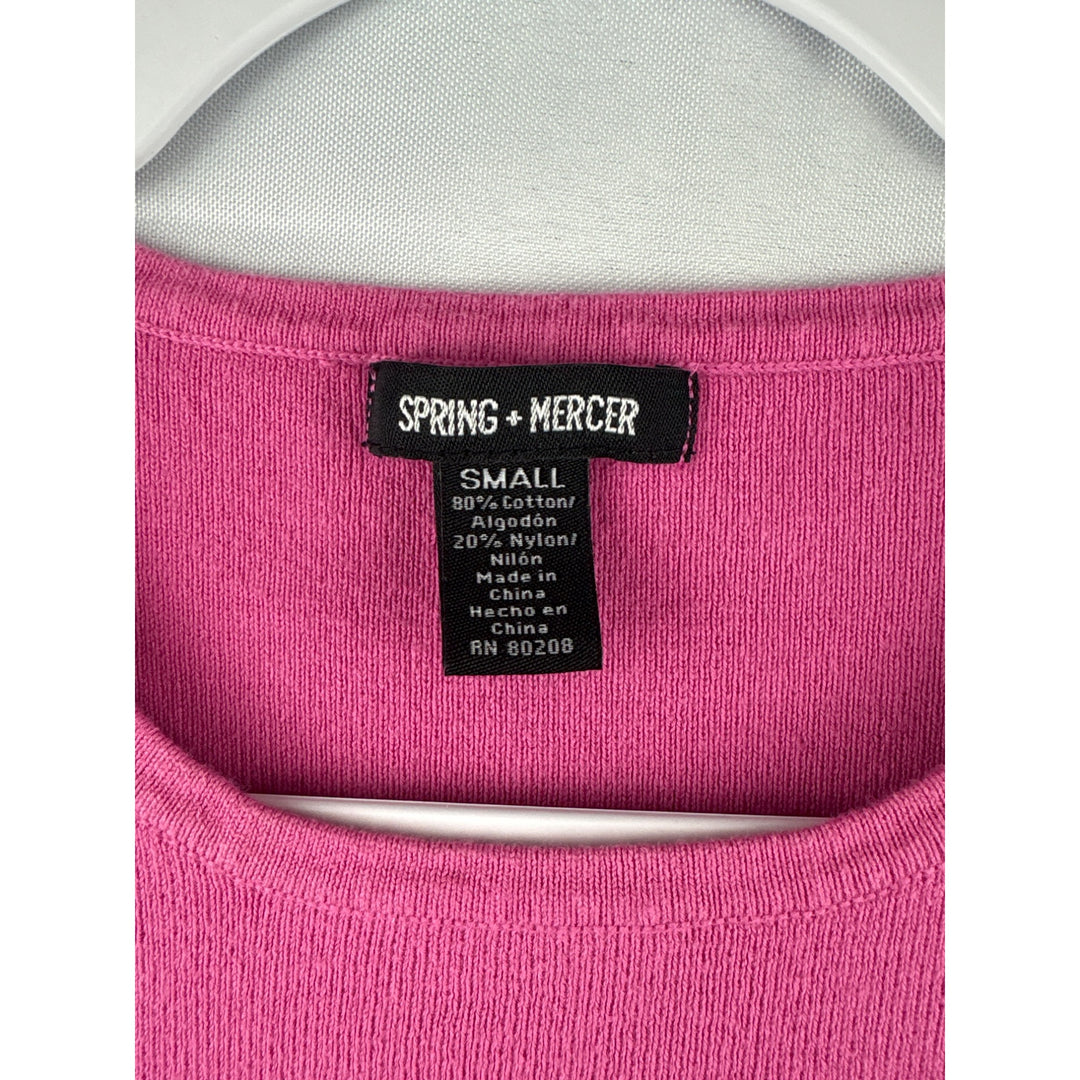 Spring + Mercer Womens Sleeveless Pink Knit Top S