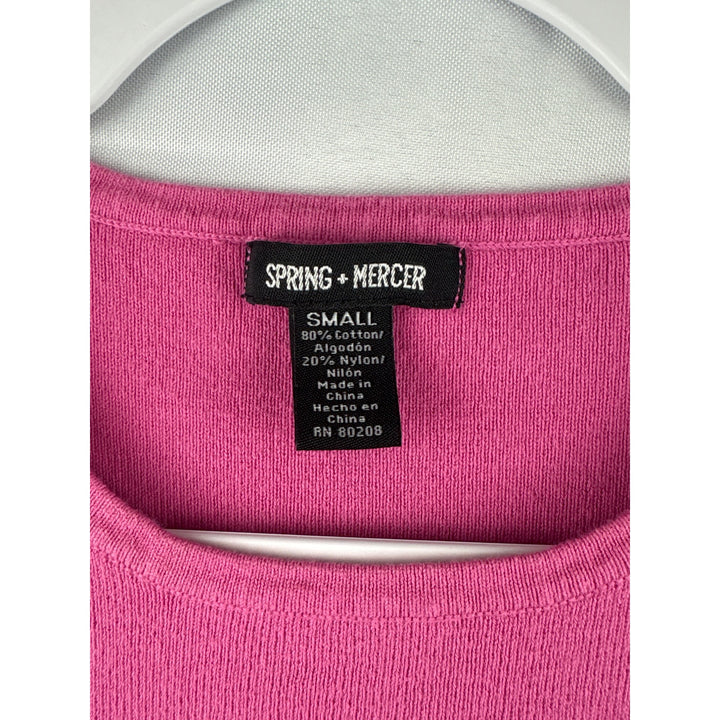 Spring + Mercer Womens Sleeveless Pink Knit Top S