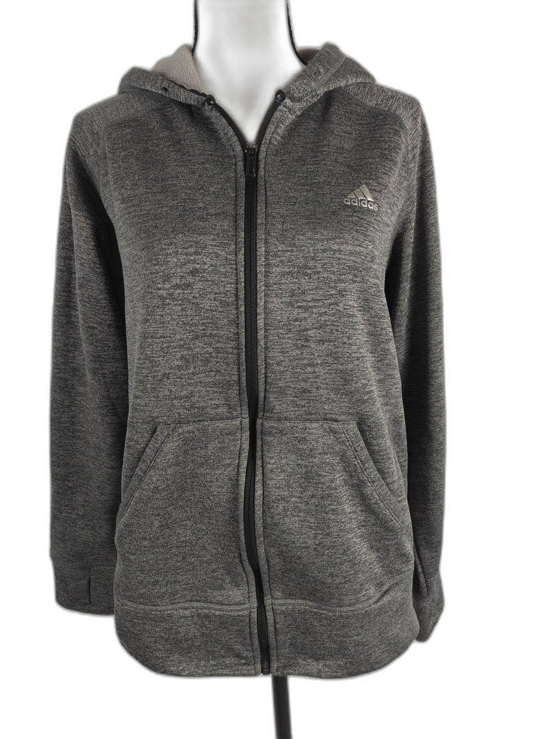 Women’s Adidas Full Zip Hoodie Gray Size M