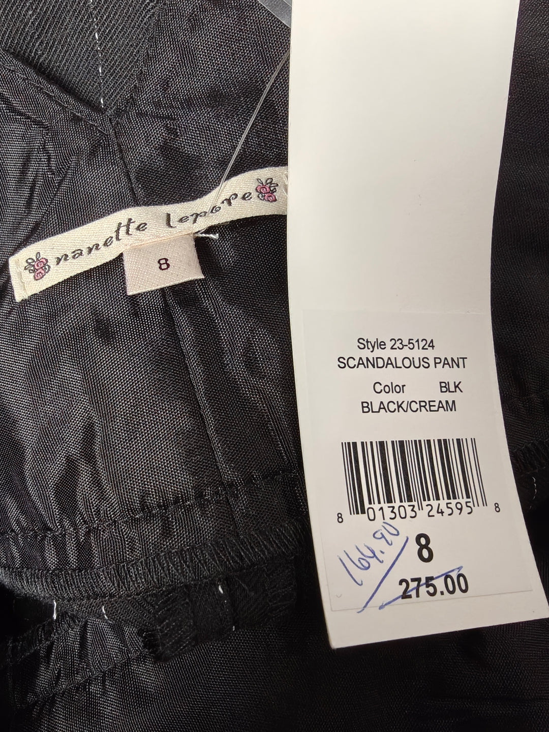 Womens Nanette Lepore Dress Pants Black Pinstripe Size 8