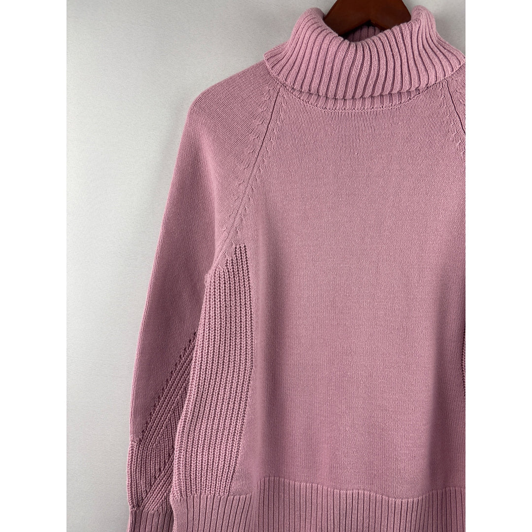 Isaac Mizrahi Live! Womens XS Pink Turtleneck Sweater Cotton Blend