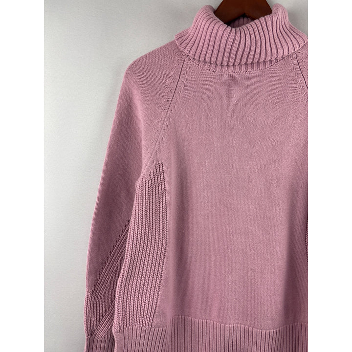 Isaac Mizrahi Live! Womens XS Pink Turtleneck Sweater Cotton Blend