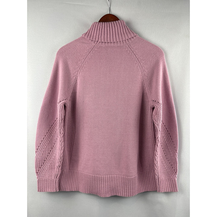 Isaac Mizrahi Live! Womens XS Pink Turtleneck Sweater Cotton Blend
