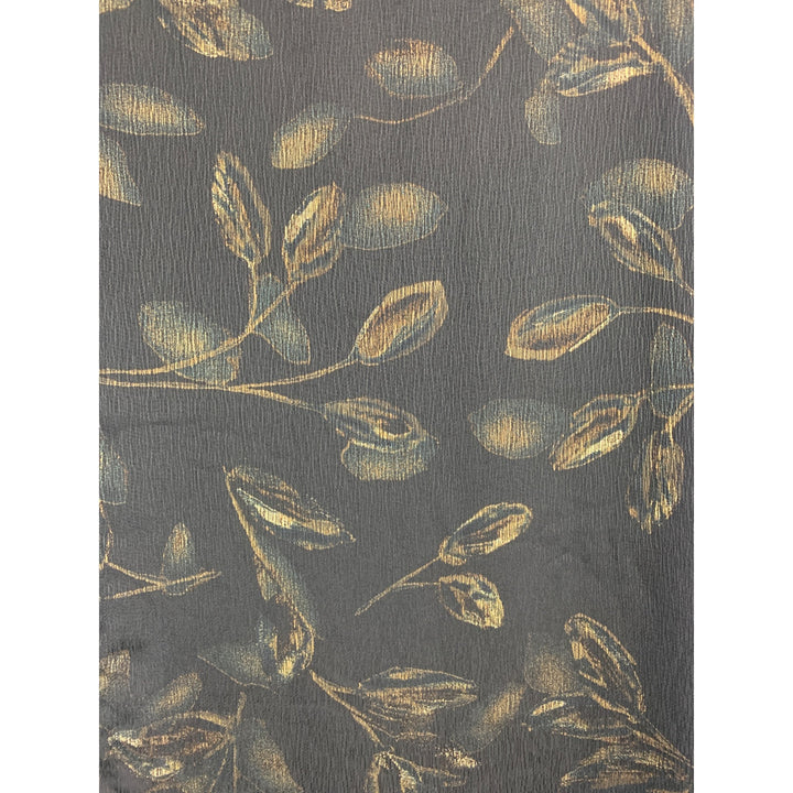 Norton McNaughton Sleeveless Black & Gold Leaf Pattern Dress XL Polyester