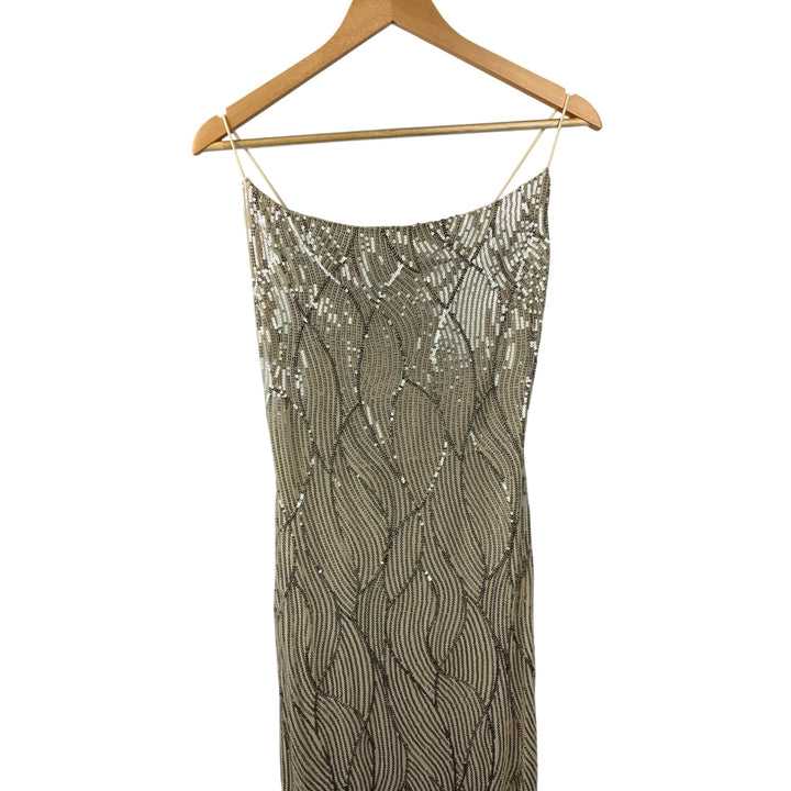Women’s Fore Sequin Champagne Long Dress Size M