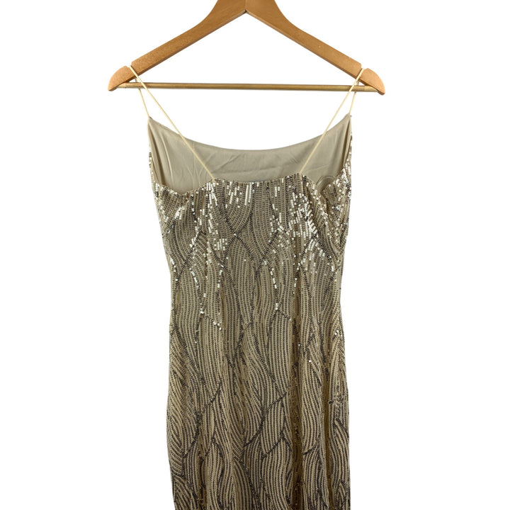 Women’s Fore Sequin Champagne Long Dress Size M