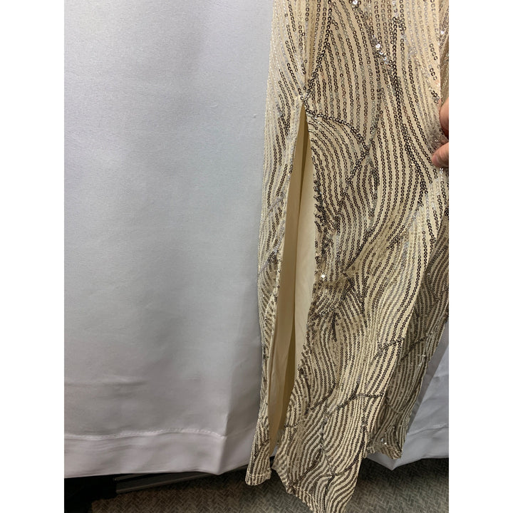Women’s Fore Sequin Champagne Long Dress Size M