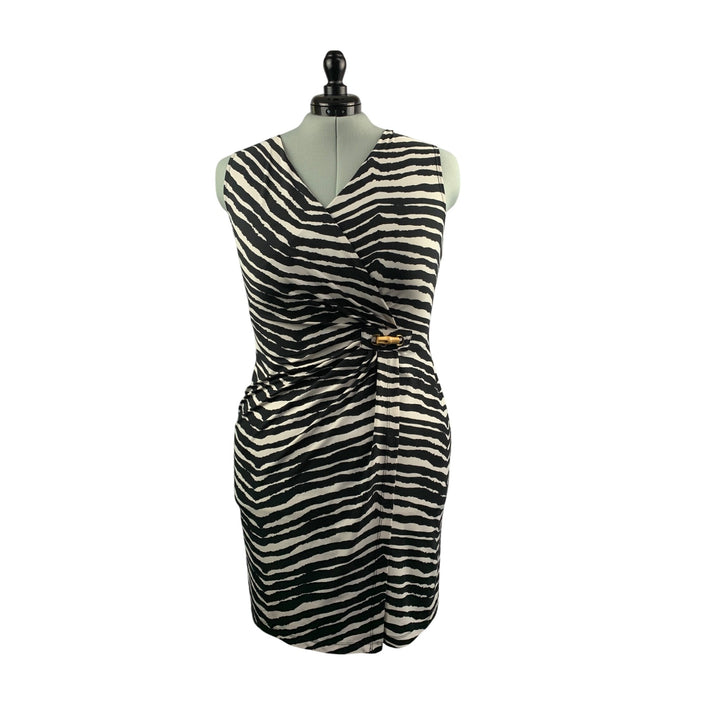 Amanda Lane Zebra Print Sleeveless Wrap Dress XL