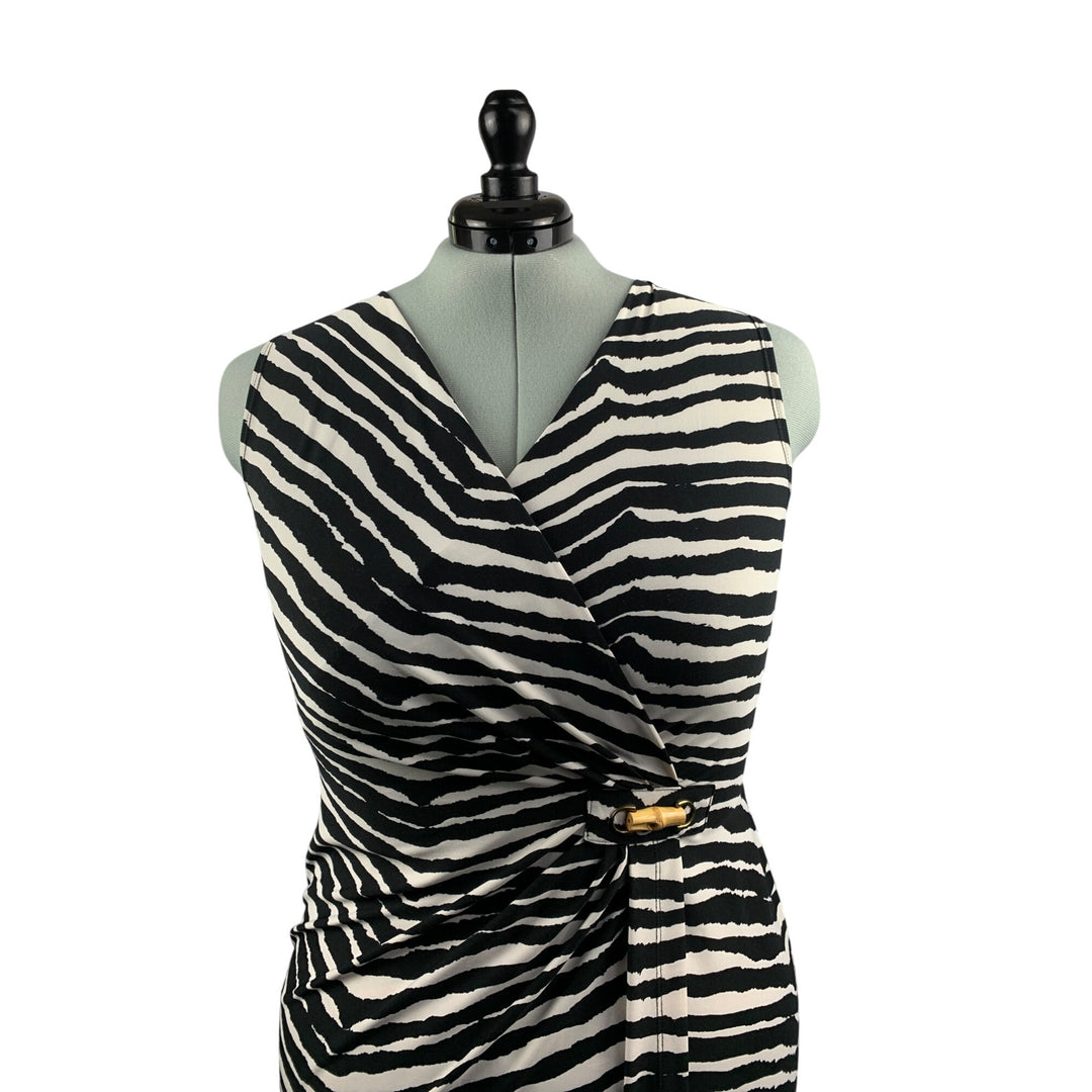 Amanda Lane Zebra Print Sleeveless Wrap Dress XL
