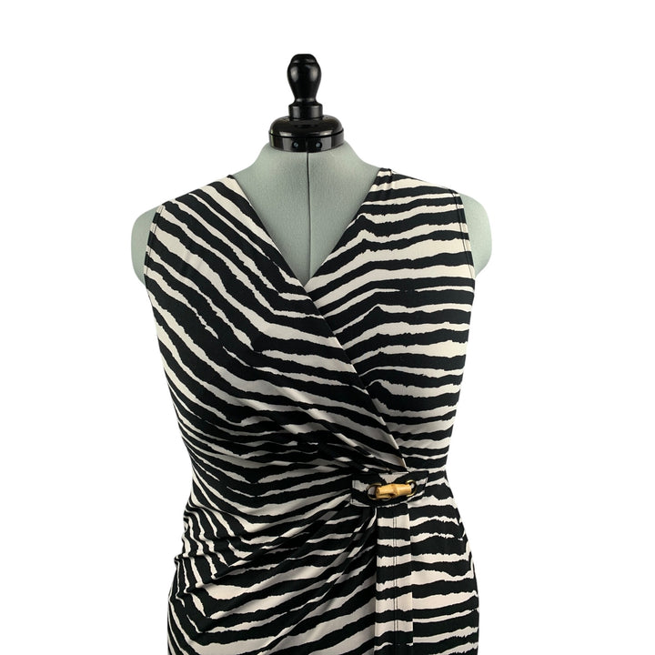 Amanda Lane Zebra Print Sleeveless Wrap Dress XL