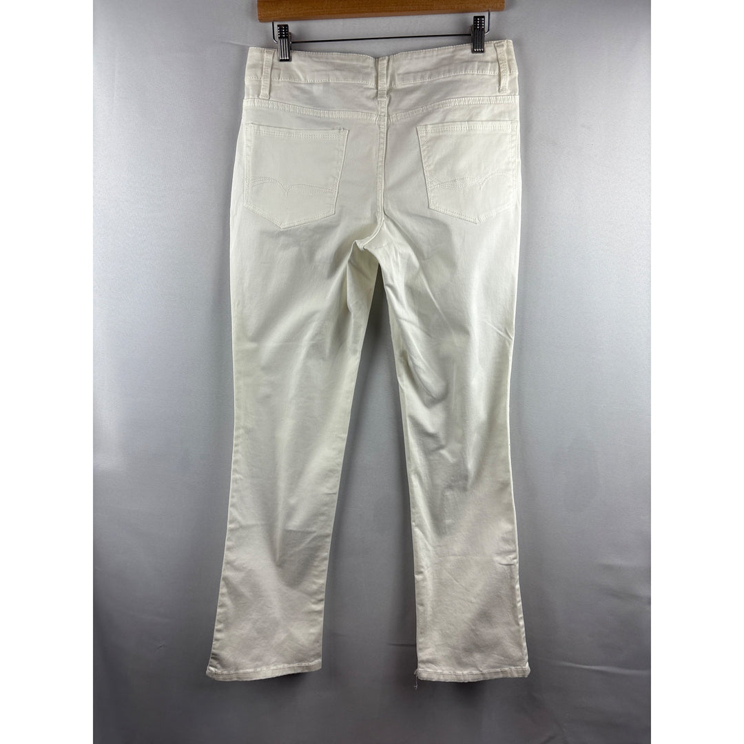 Faded Glory Classic White Denim Jeans Straight Leg Comfort Stretch Pants
