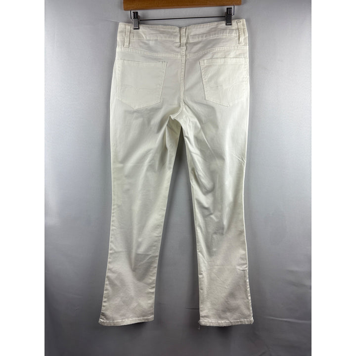 Faded Glory Classic White Denim Jeans Straight Leg Comfort Stretch Pants