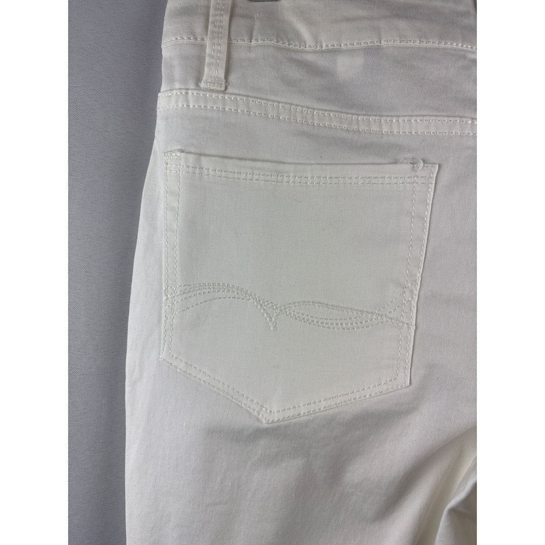 Faded Glory Classic White Denim Jeans Straight Leg Comfort Stretch Pants