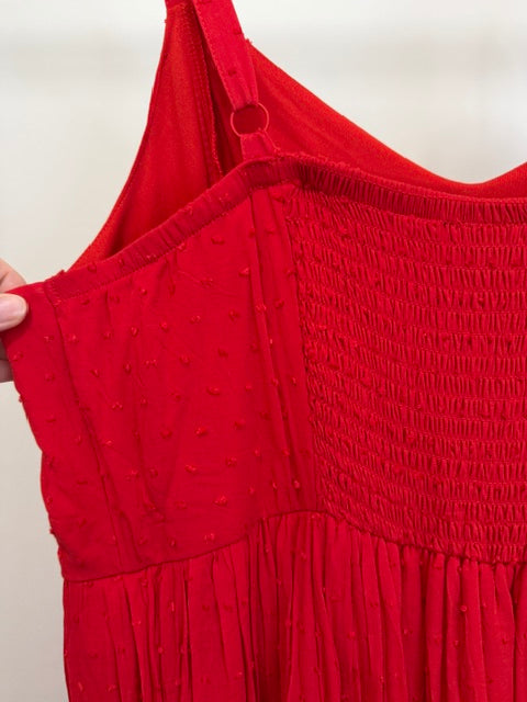 Torrid Ladder Trimmed Red Swiss Dot Maxi Dress Sz1X(14–16) NWT