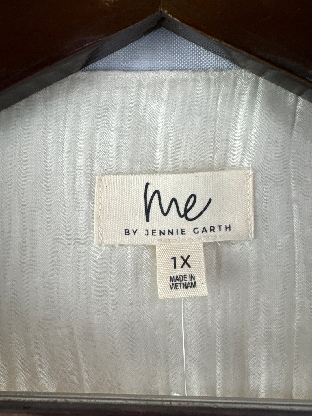 Women’s Me by Jennie Garth Size 1X Cream Half Sleeve Blouse