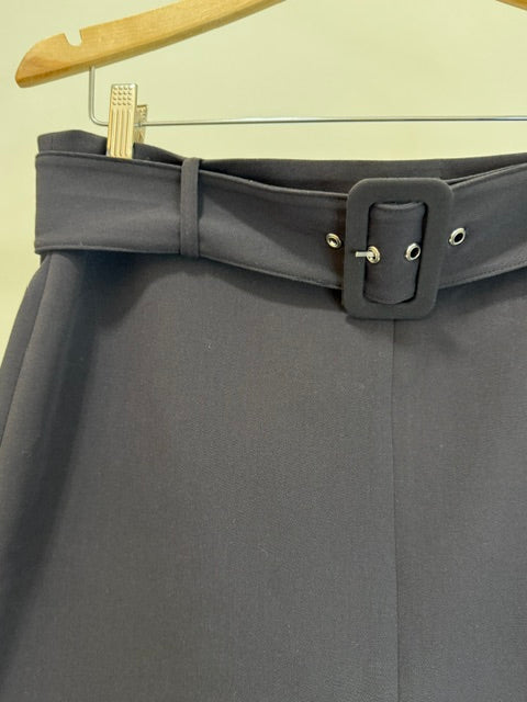Nine West Belted Black Midi Skirt Sz14