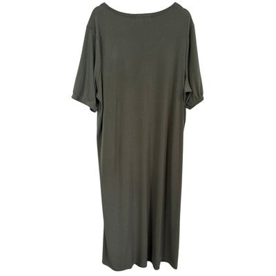 Women’s Ulla Popken Size 20/22 Army Green Short Sleeve Maxi Dress.