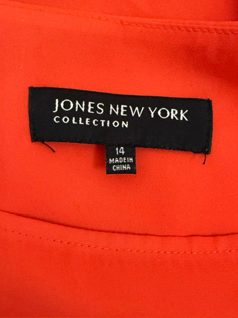 Jones New York Collection Mixed Media Asymmetrical Blouse Sz14