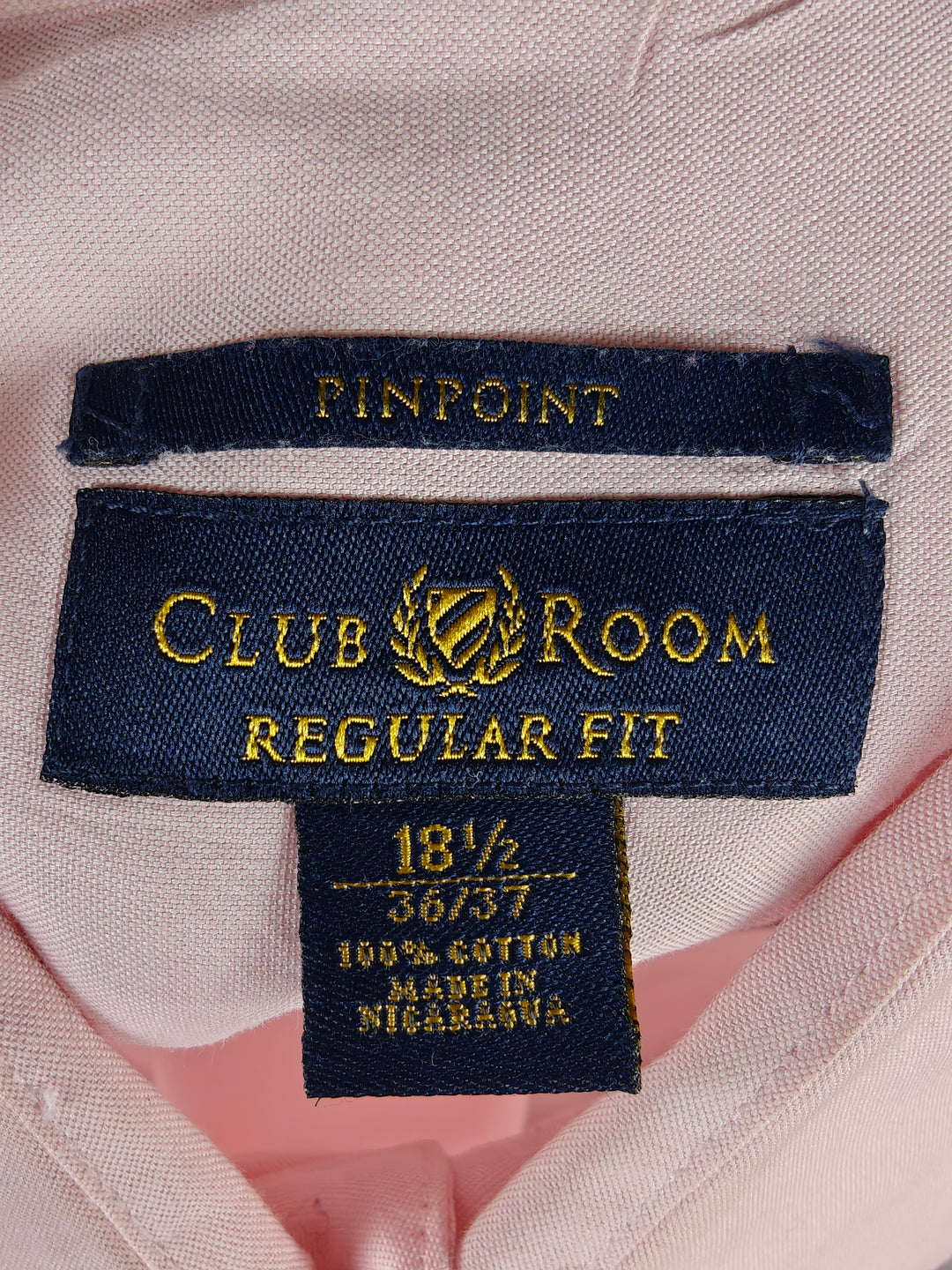 Club Room Men's Pink Pinpoint Dress Shirt 18.5 36/37 French Cuff 100% Cotton