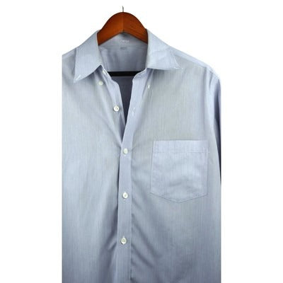 J. Hilburn Mens Blue Button-Down Dress Shirt Size 16/34 Cotton