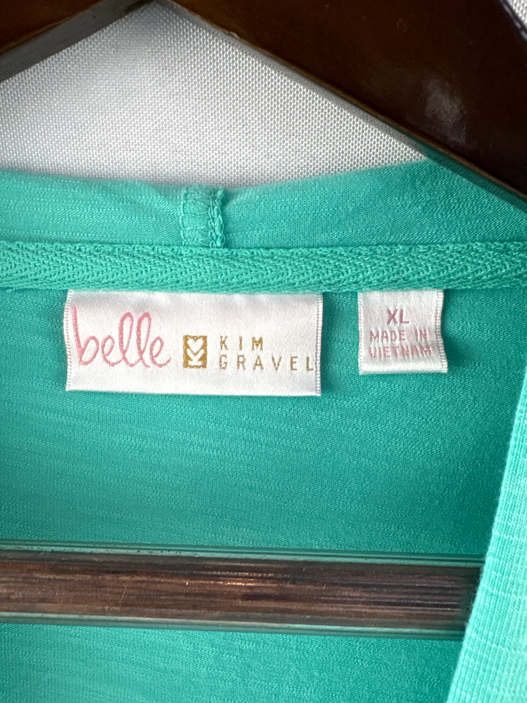 Women’s Belle Kim Gravel XL Teal V-Neck Hoodie