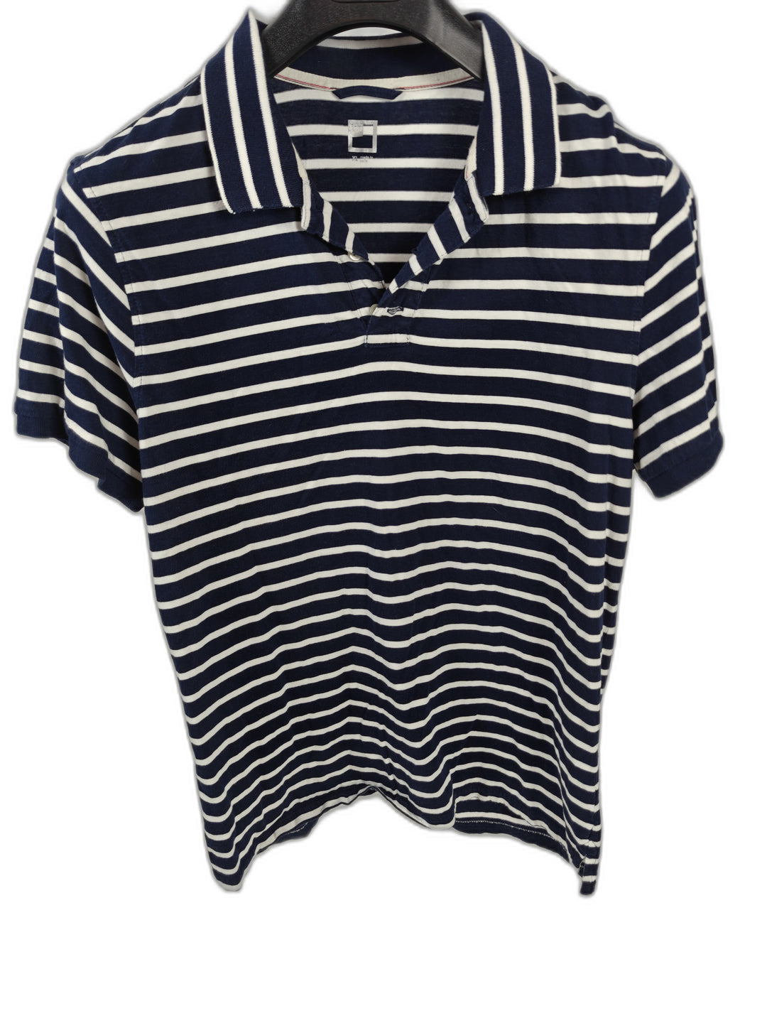 Men’s JCP Polo Shirt Navy Blue White Striped Size XL