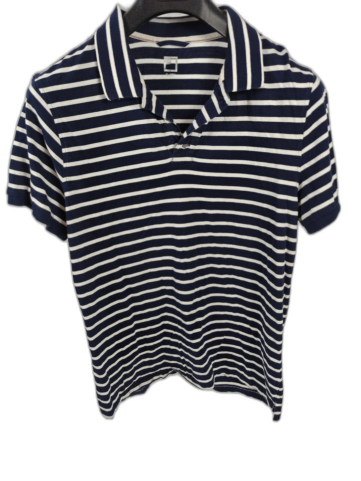 Men’s JCP Polo Shirt Navy Blue White Striped Size XL