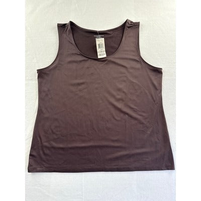 Charter Club Womens 1X CC Tank Top Brown Nylon/Spandex Blend