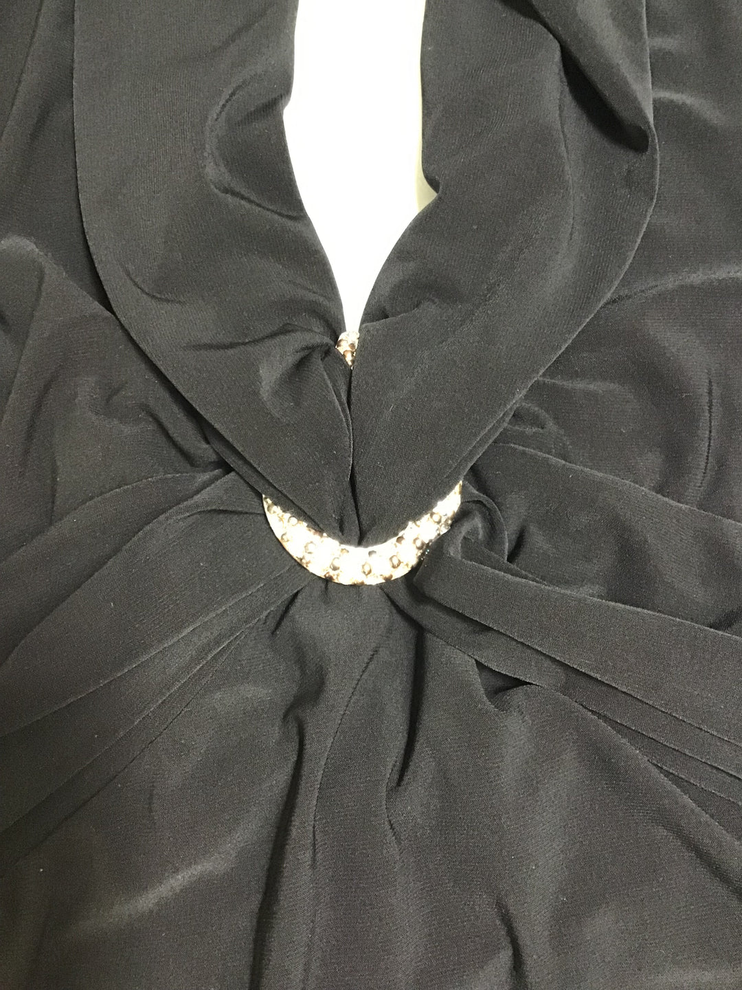 Women’s Onyx Nite Black Halter Top with Jeweled Encrusted Embellishment Size Large
