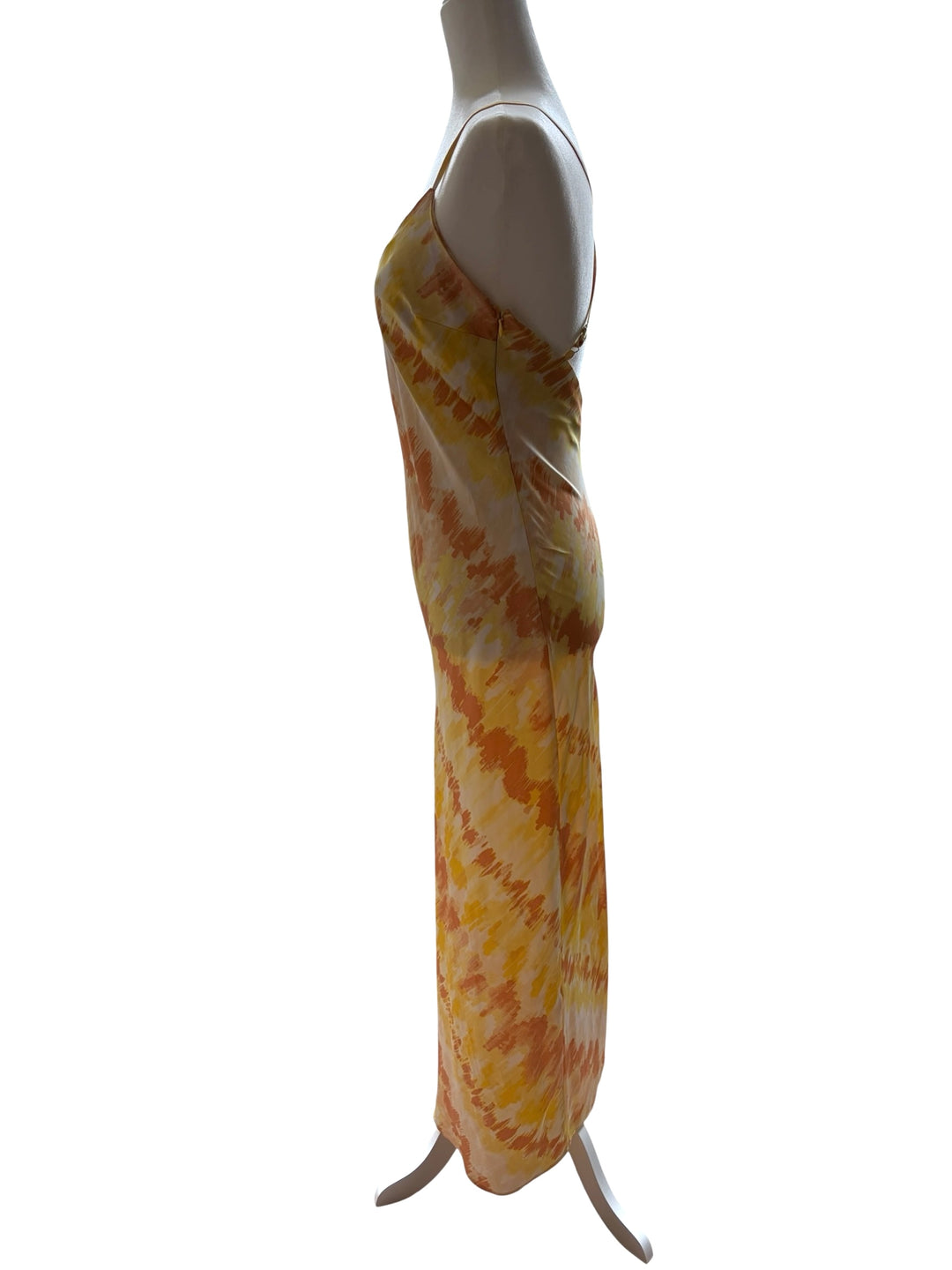 Forever 21 Women’s Yellow/Orange Tie Dye Slip Adjustable  Maxi Dress, Size M