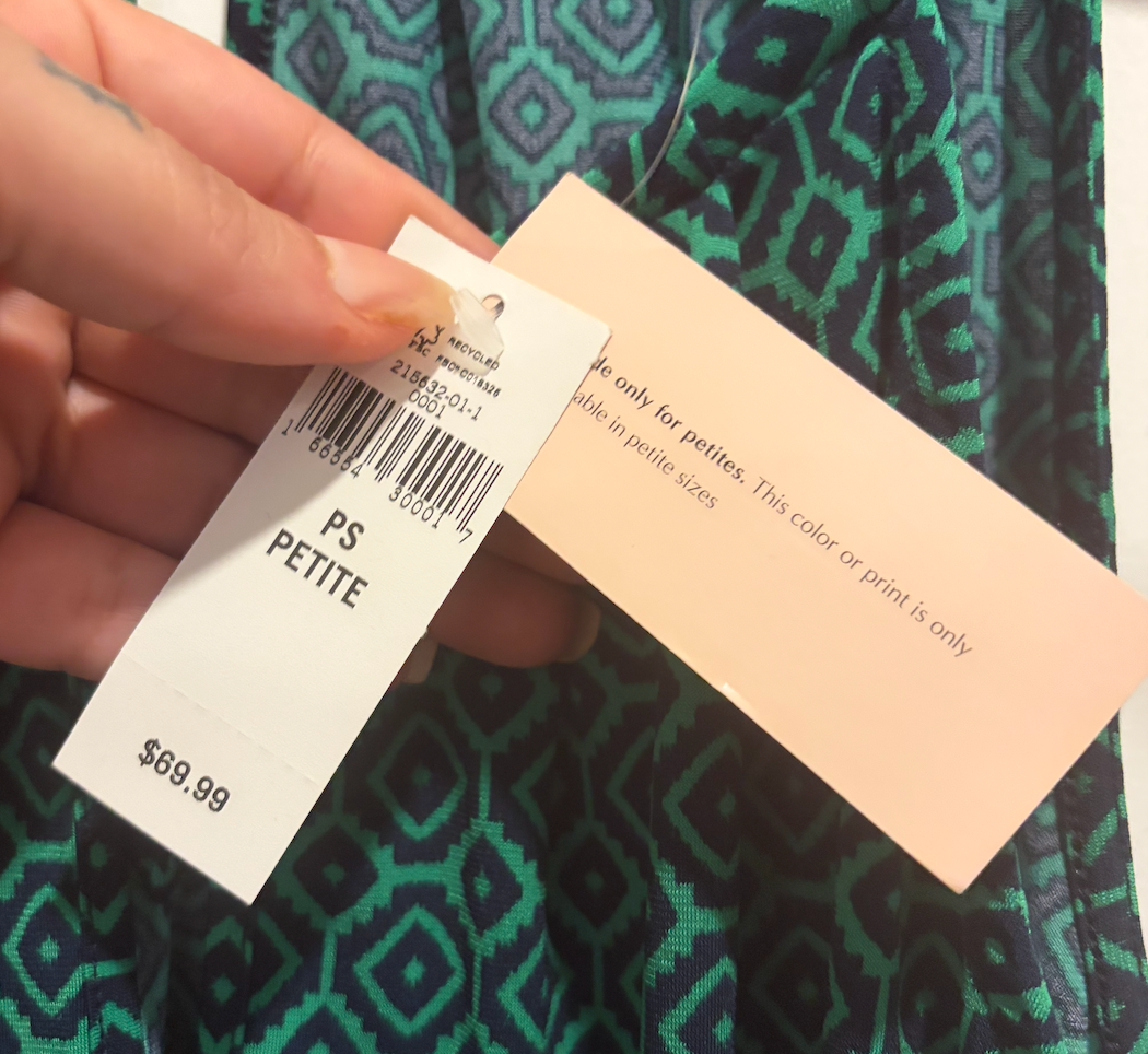 Banana Republic Factory Green Black Geometric Print Petite Mini Dress SP NWT