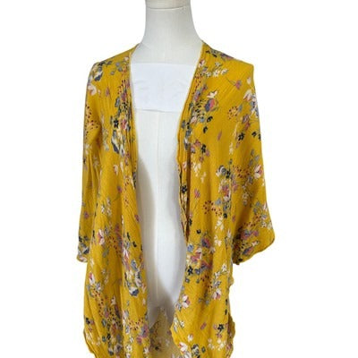 Women’s Yellow Floral Print Kaftan One Size