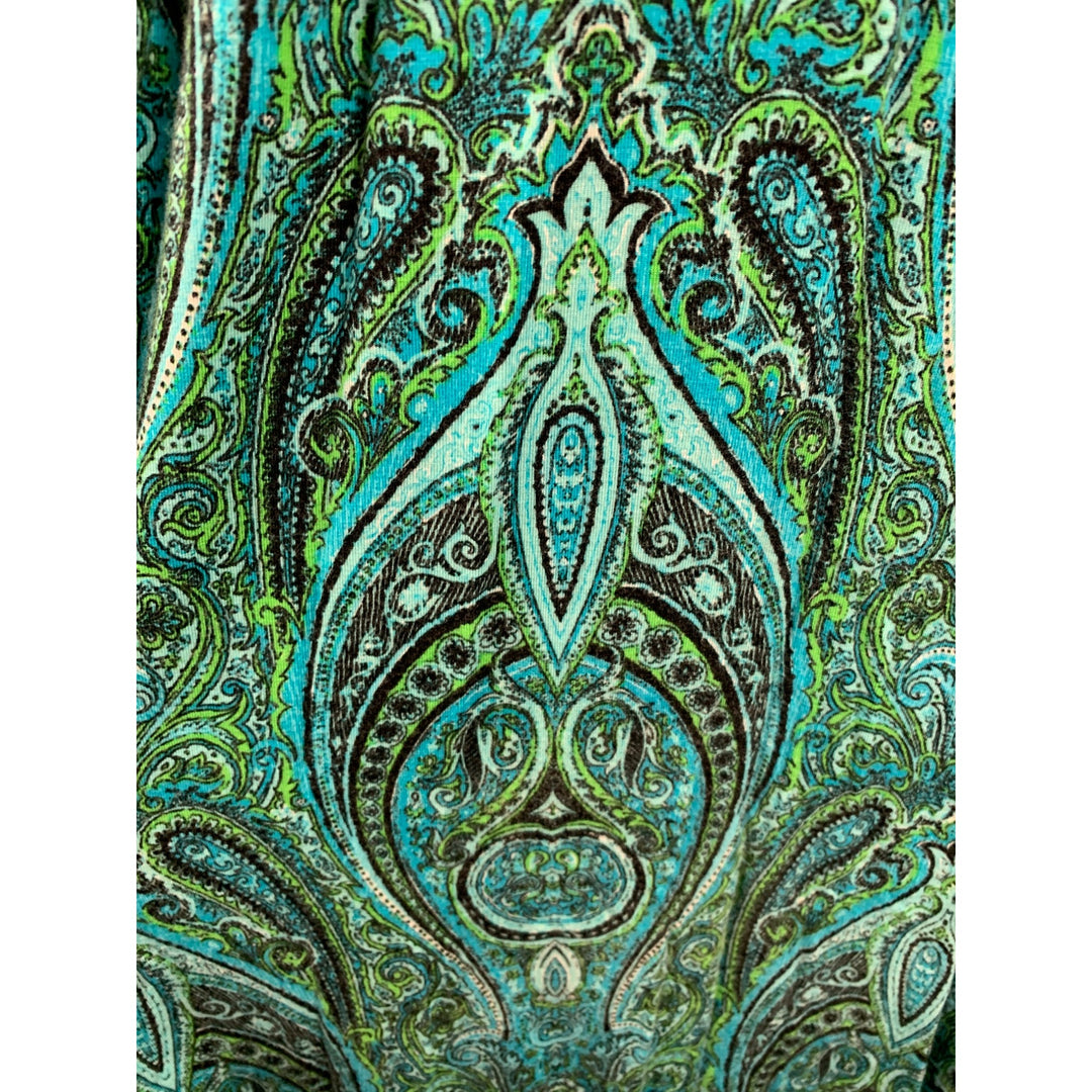 Womens Sleeveless V-Neck Maxi Dress With Belted Waist & Paisley Print