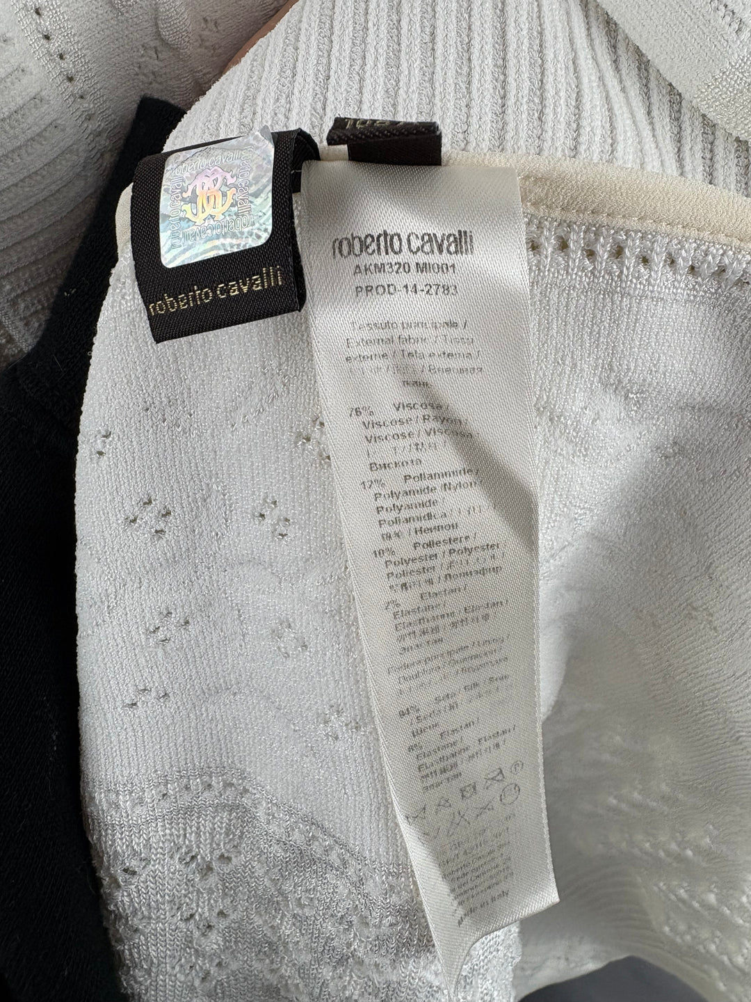 Women’s Roberto Cavalli Medium White Knit Sleeveless dress