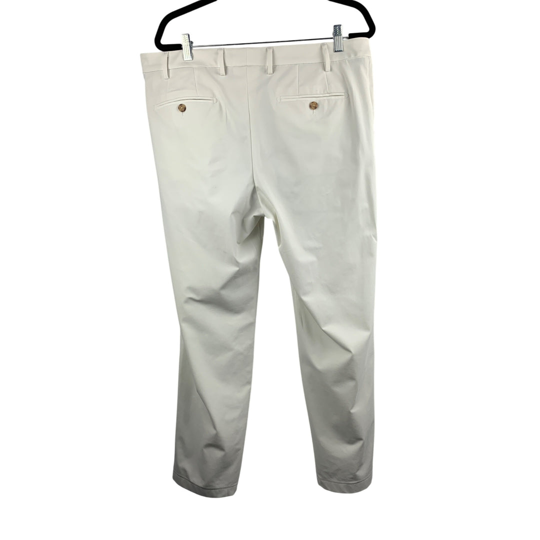 J. Hilburn Mens White Tailored Pants Size 36x30 Polyester Blend
